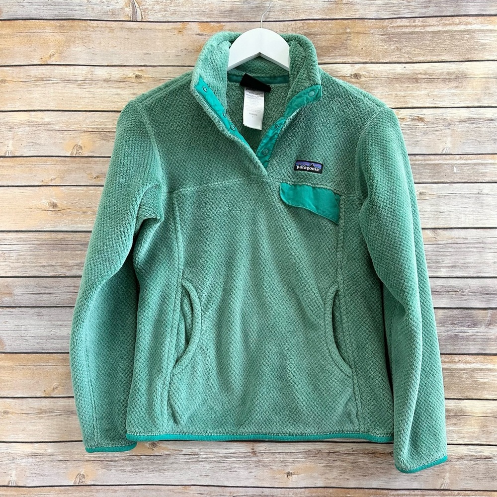 Patagonia Re-Tool Snap-T Green Fleece Pullover Size Small